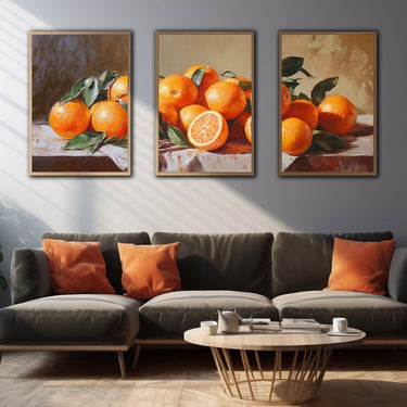 Orange Triptych Painting